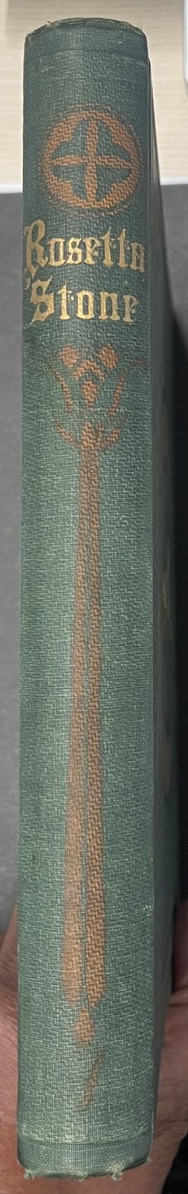 Original green cloth spine with gilt lettering and brown-stamped ornament