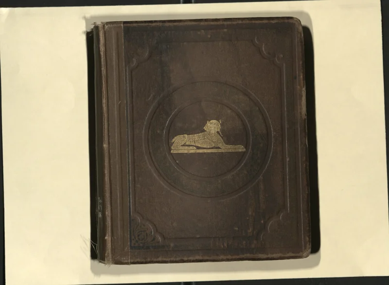 S066: Original brown cloth front binding with gilt sphinx and blind-stamped decoration
