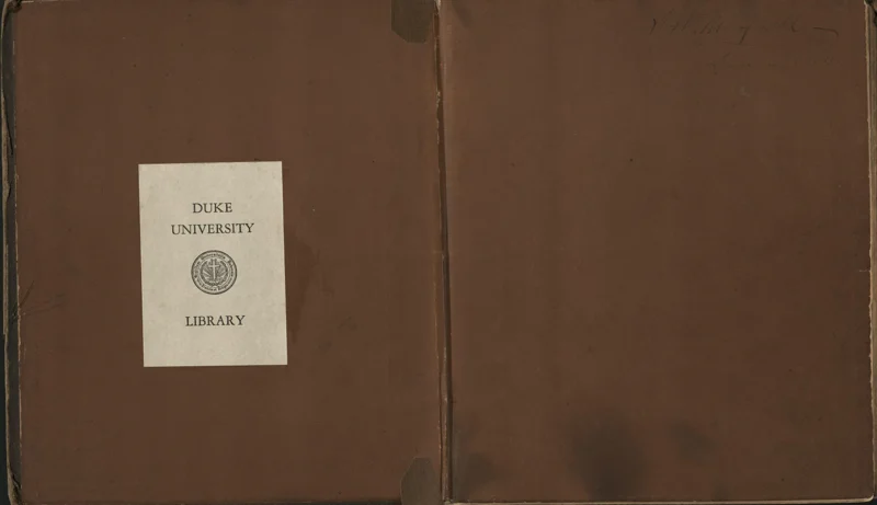 Duke University Library bookplate and manuscript name dated 1860