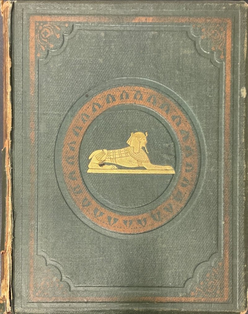 BYU copy: original publisher’s cloth front board with gilt sphinx