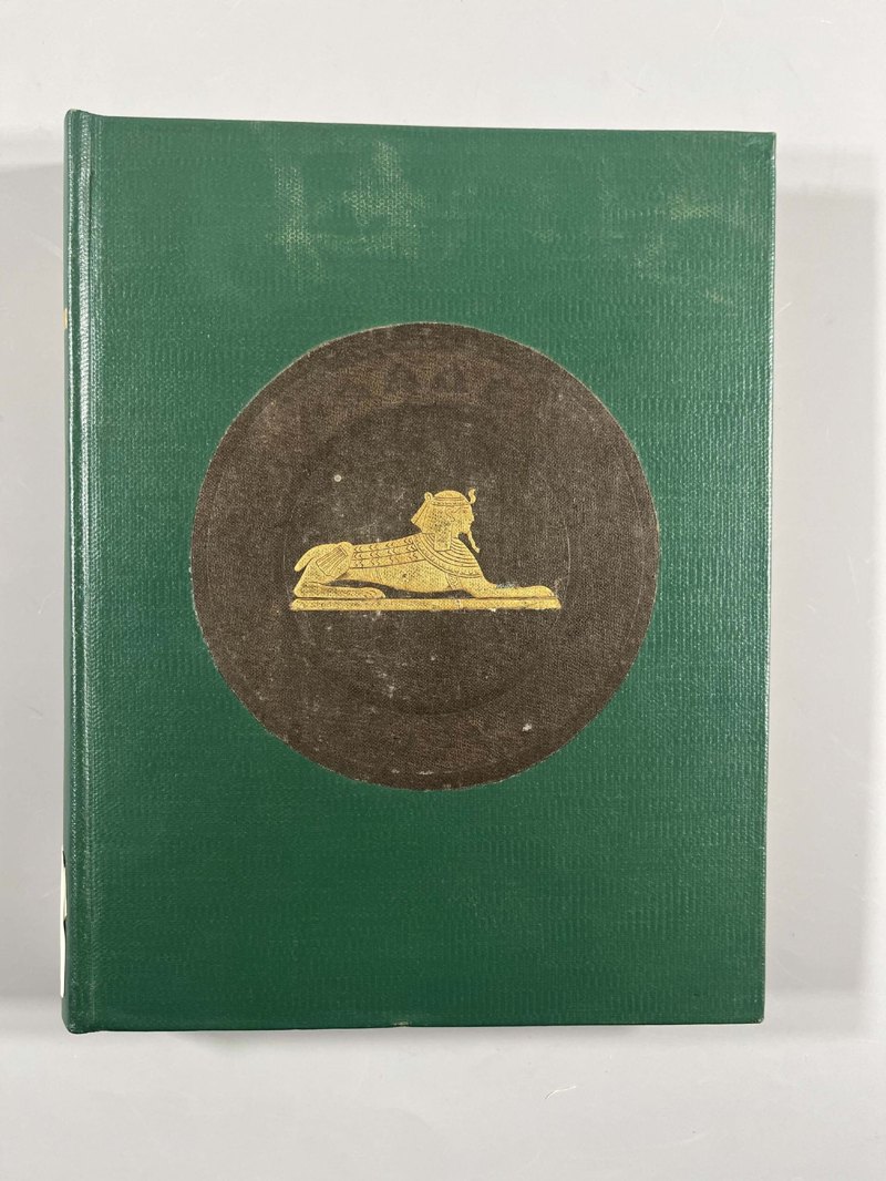 S052: later green cloth with original brown sphinx panel inset