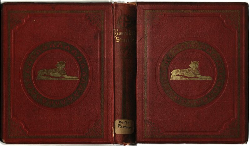 Both red cloth boards and gilt-lettered spine with shelf label