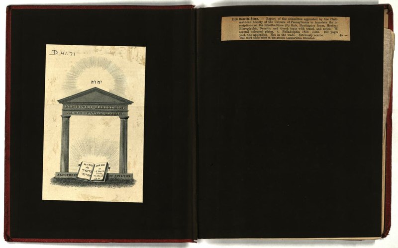 Andover Theological Seminary bookplate and mounted bookseller description