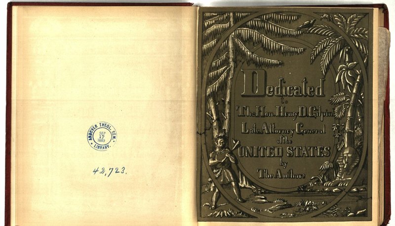 Institutional stamp and printed dedication to Henry D. Gilpin