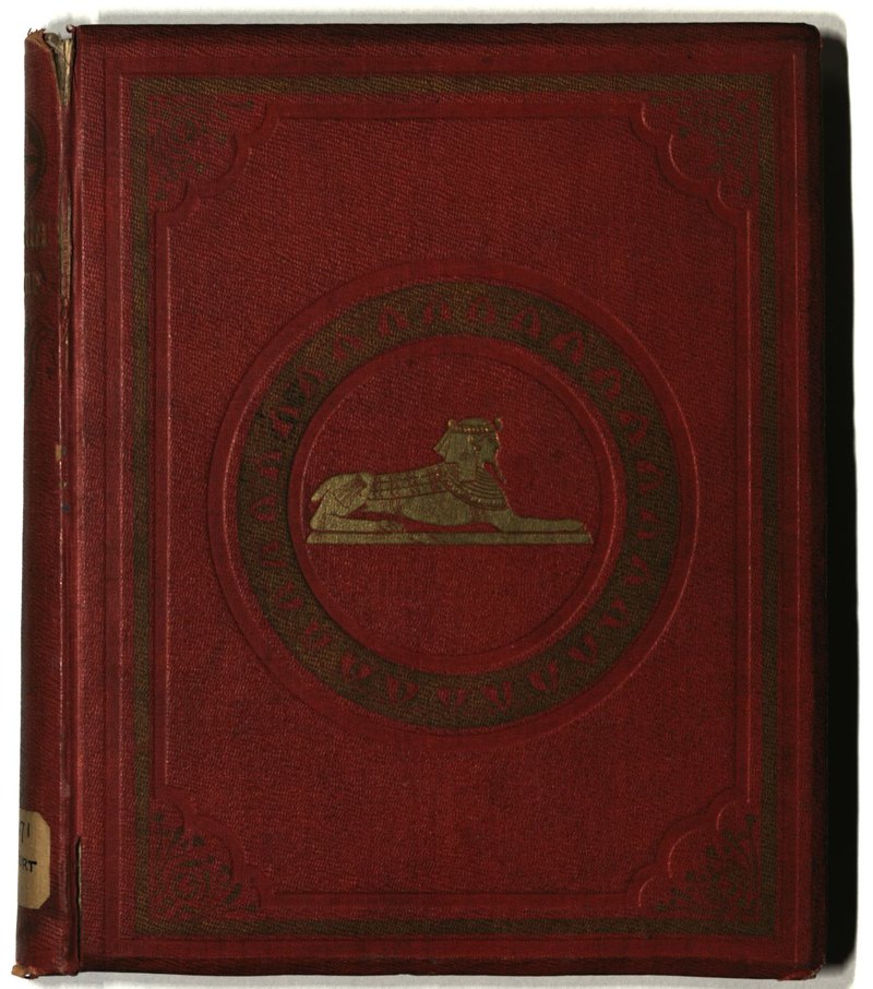 Andover copy: original red publisher’s cloth with gilt sphinx and dark stamped decoration