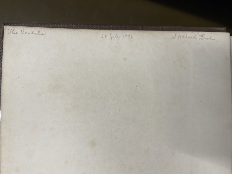 Purchase notation: The Vetches, July 23, 1996, Stoddard Fund