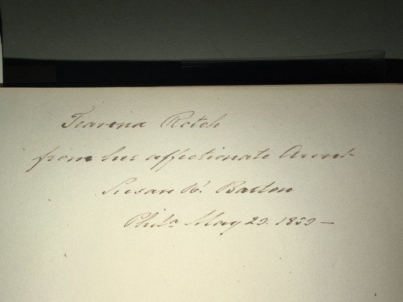 Joanna Rotch, from her affectionate aunt Susan R. Barton, Philadelphia, May 23, 1859