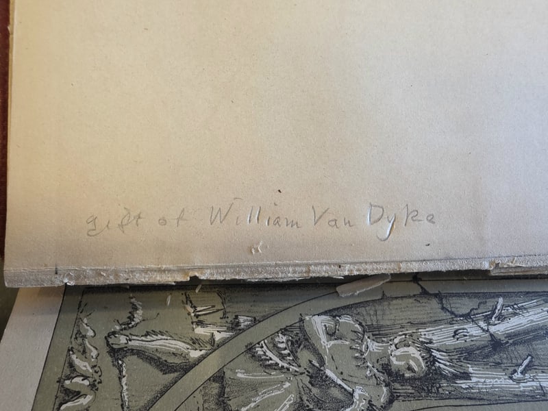 Pencil note “Gift of William Van Dyke”