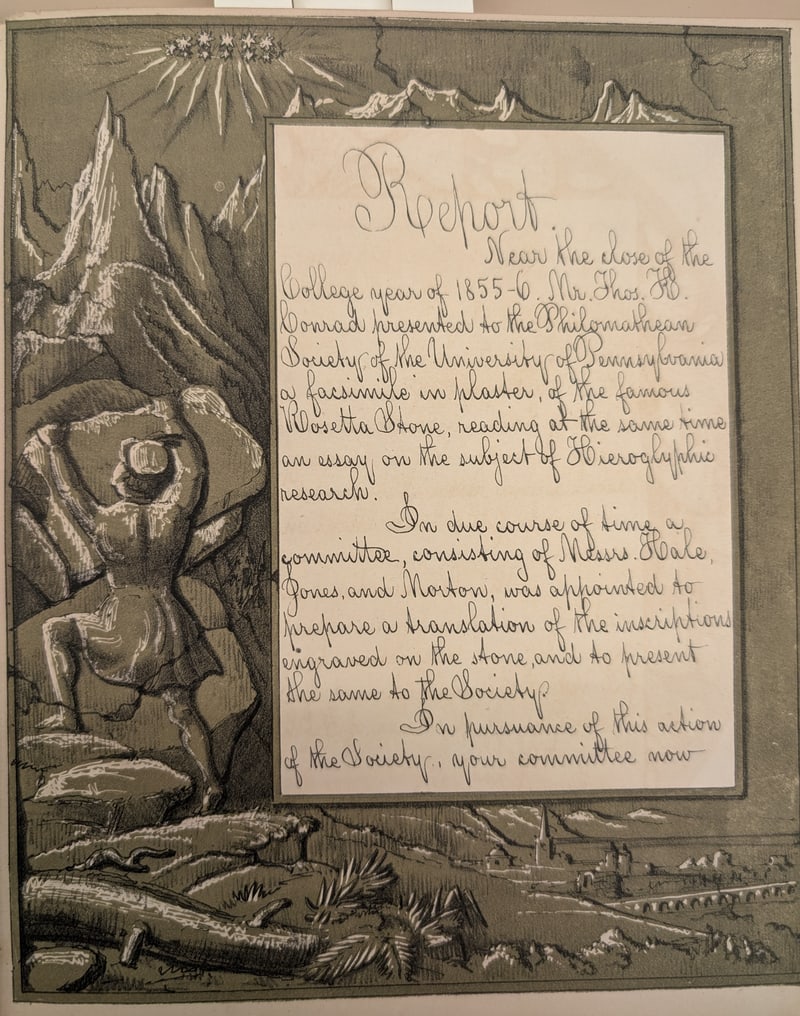 Opening of the Report, naming Thos. K. Conrad’s plaster facsimile