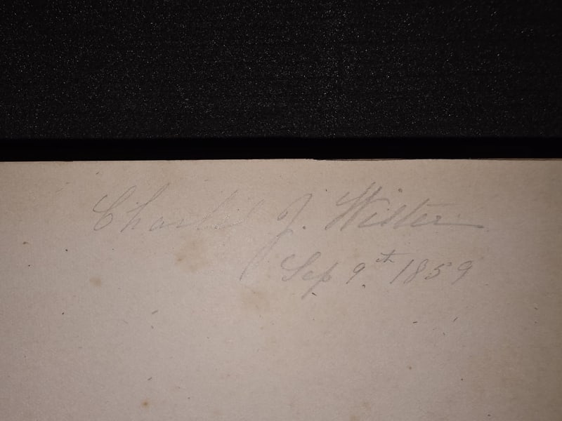 Pencil signature “Charles J. Wister / Sep 9th 1859”
