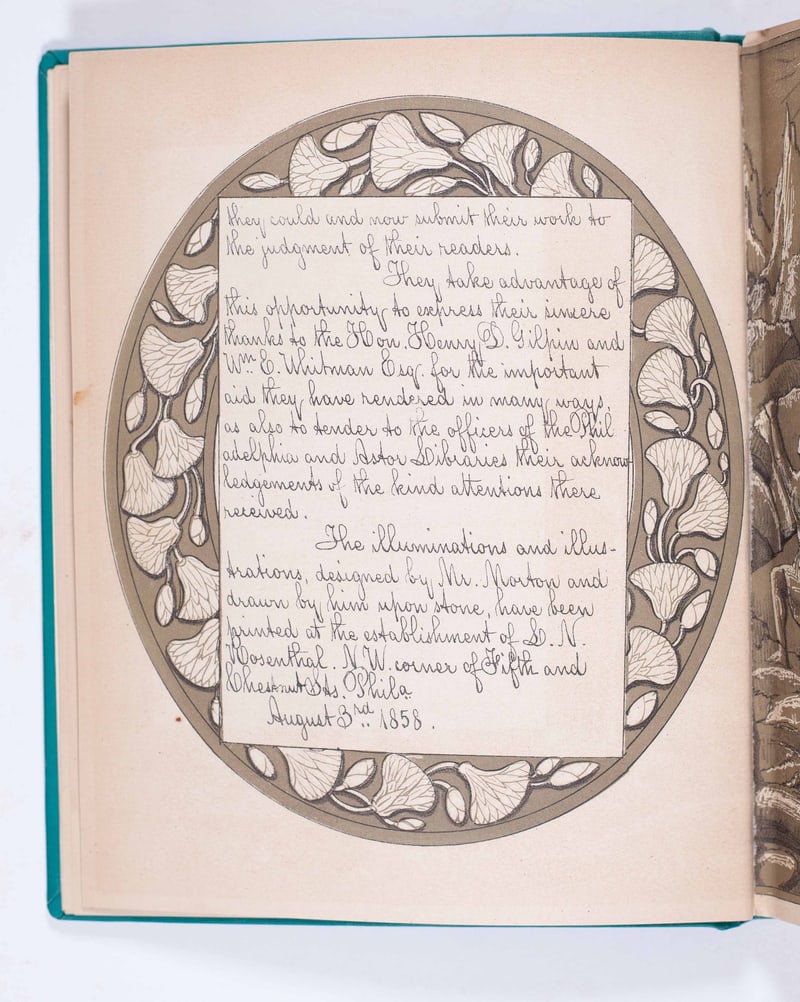Text leaf within an ornamental oval